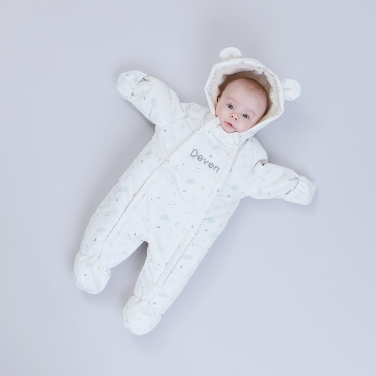 Personalised Ivory Little Bear Snowsuit