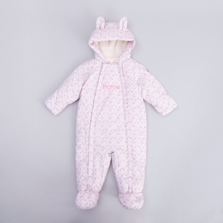Personalised Pink Bunny Snowsuit