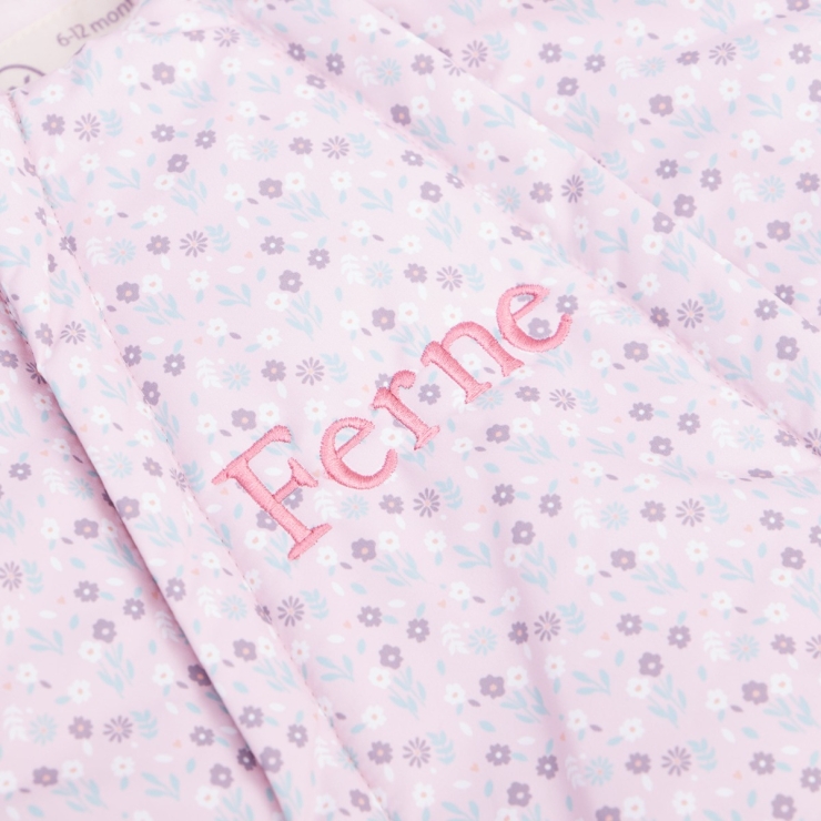 Personalised Pink Bunny Snowsuit