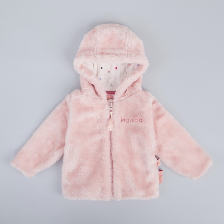 Personalised Pink Faux Fur Jacket