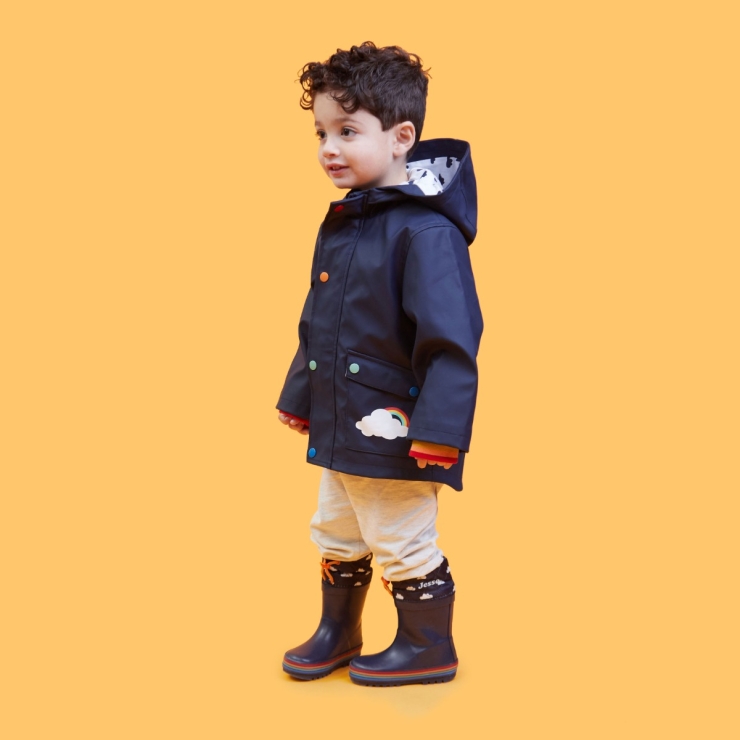 Personalised Navy Raincoat