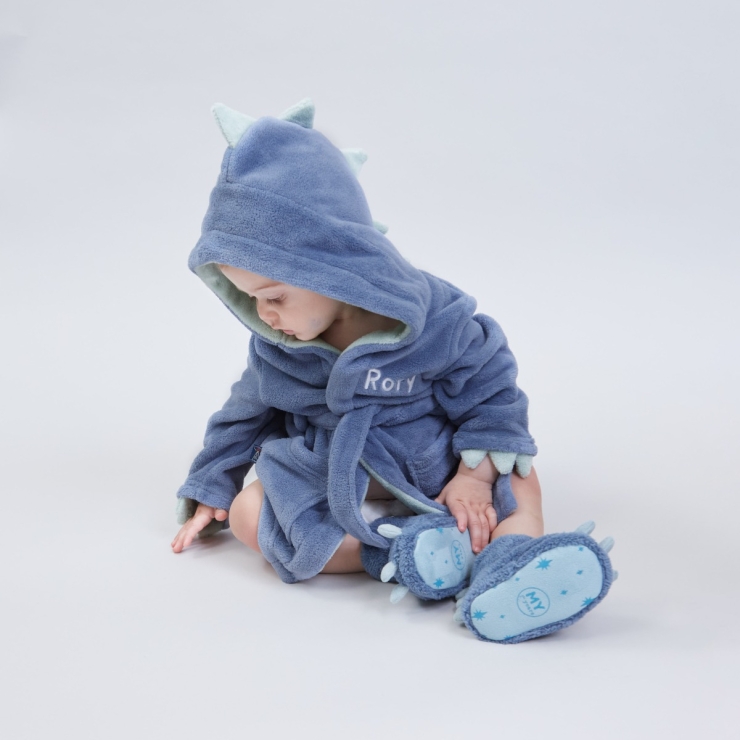 Personalised Dinosaur Fleece Dressing Gown