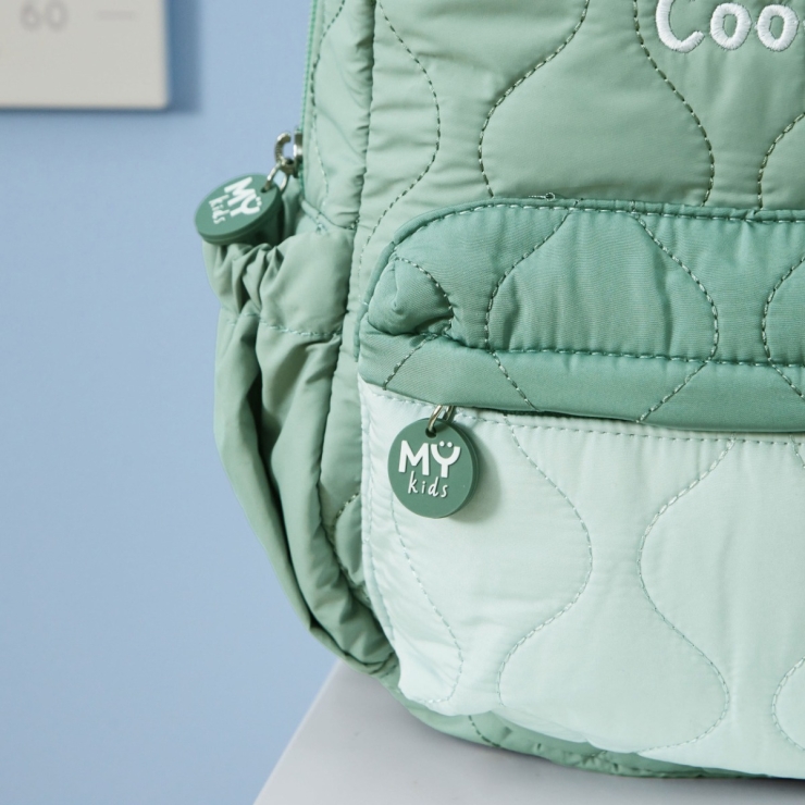 Personalized Sage Quilted Tractor Backpack