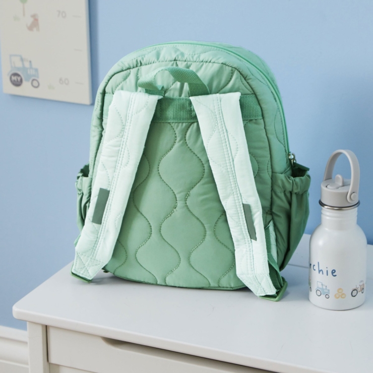 Personalized Sage Quilted Tractor Backpack