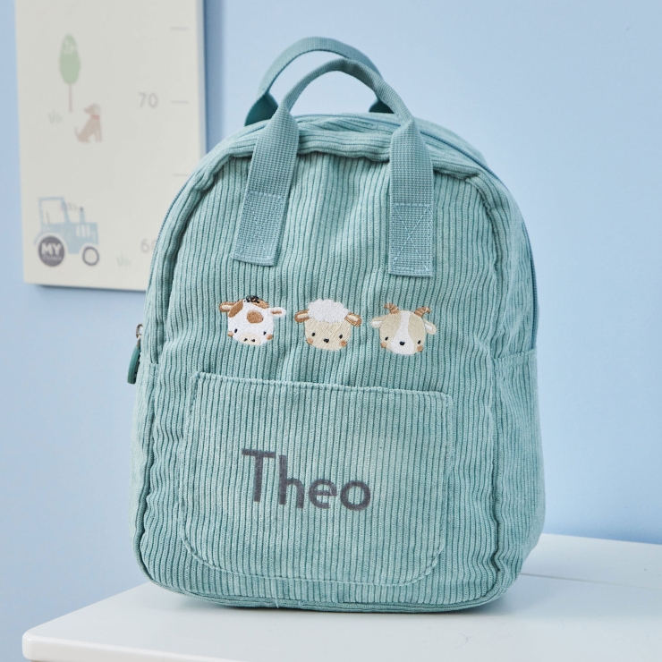 Personalized Sage Fun On The Farm Cord Mini Backpack