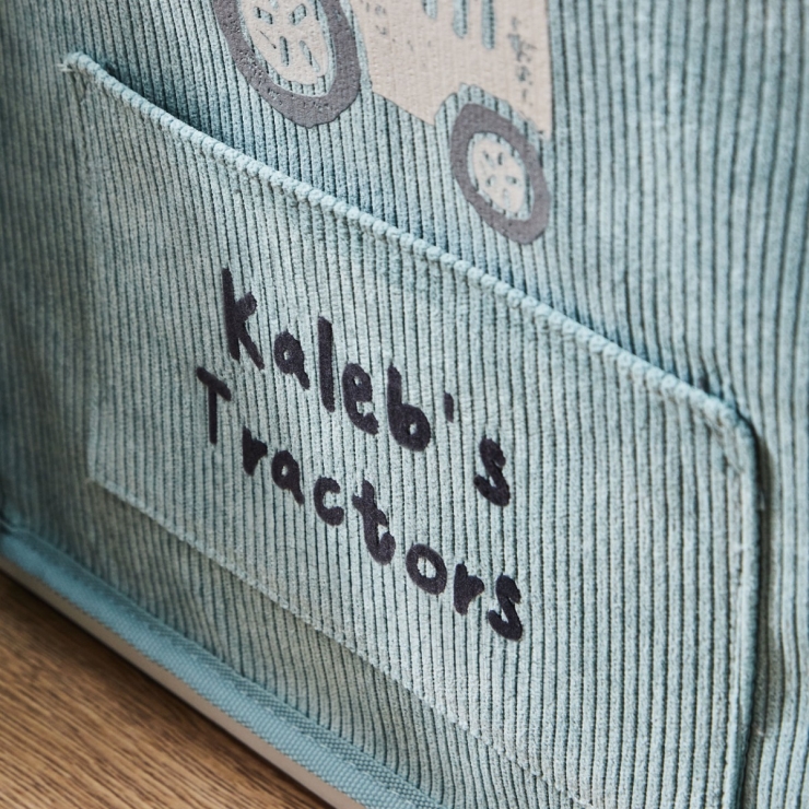 Personalised Sage Tractor Storage Cube 