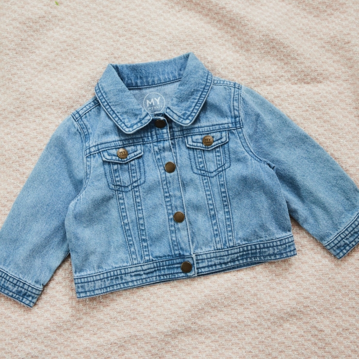 Personalised Pink Name Blue Denim Jacket 