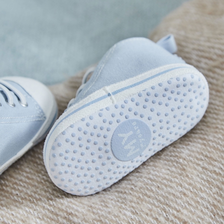 Personalised Star Blue Baby High Top Trainers 