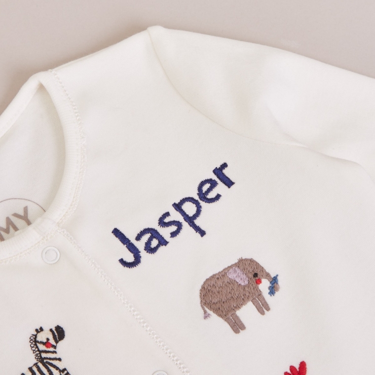 Personalised Safari Animal Sleepsuit