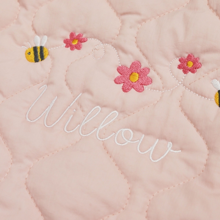 Personalised Bumblebee Pink Quilted Jacket 