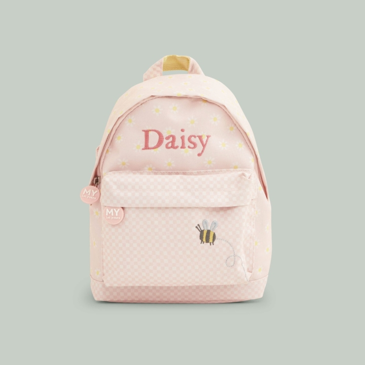 Personalized Gingham Floral Classic Mini Backpack