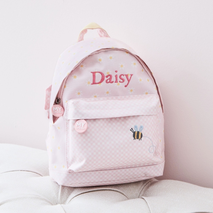 Personalized Gingham Floral Classic Mini Backpack