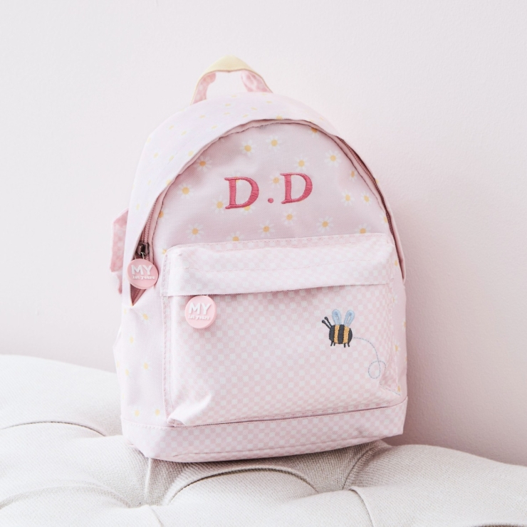 Personalized Gingham Floral Classic Mini Backpack