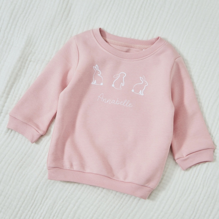 Personalised Bunny Pink Sweatshirt