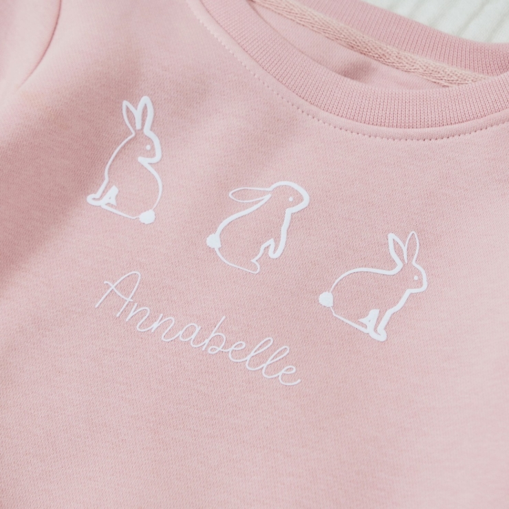 Personalised Bunny Pink Sweatshirt