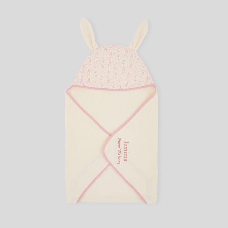 Personalised Cream Flopsy Bunny Hooded Towel