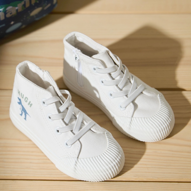Personalised Natural History Museum™ Ivory Dino High Top Trainers 