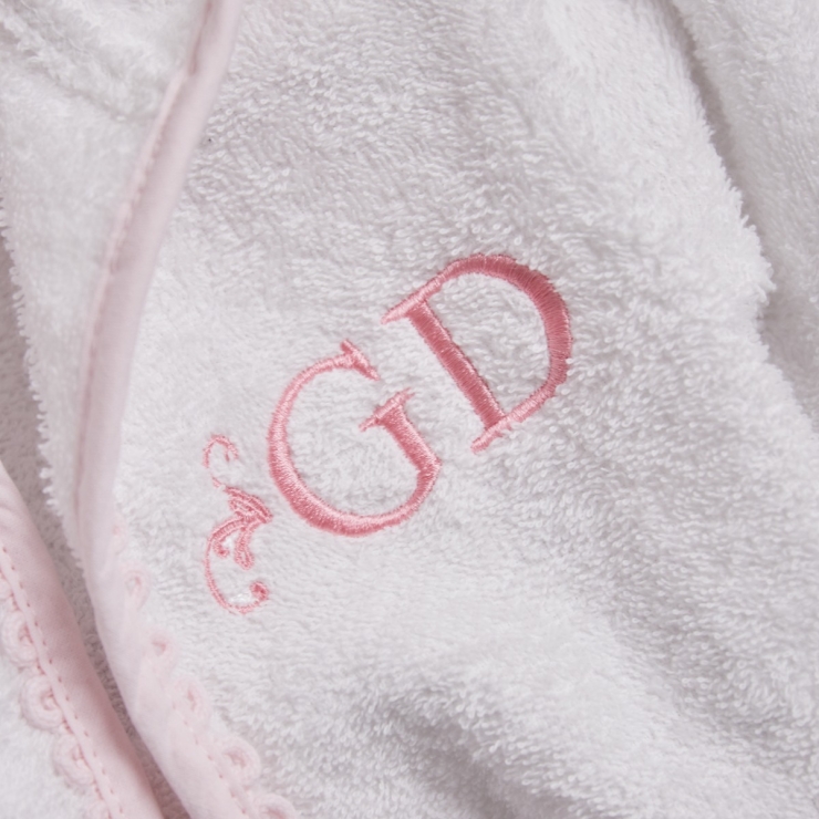 Personalised Heritage Pink Picot Trim Dressing Gown