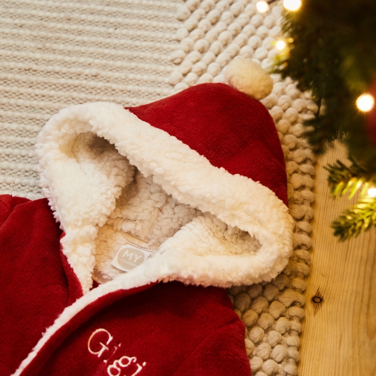 Personalised Red Santa Christmas Dressing Gown