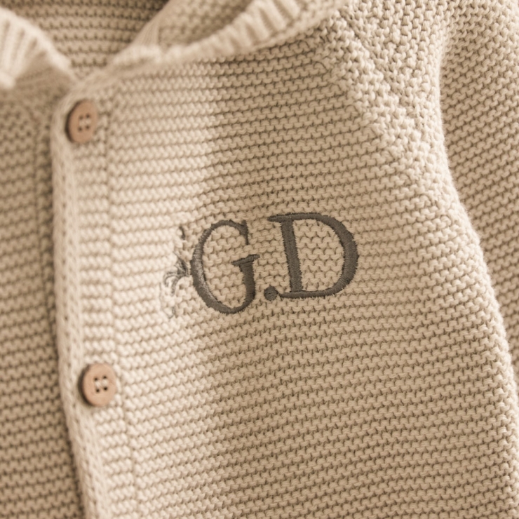 Personalised Organic Oatmeal Heritage Knitted Outfit Set (2 Piece)