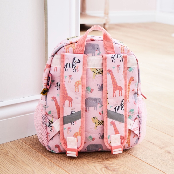 Personalized Pink Safari Print Medium Backpack