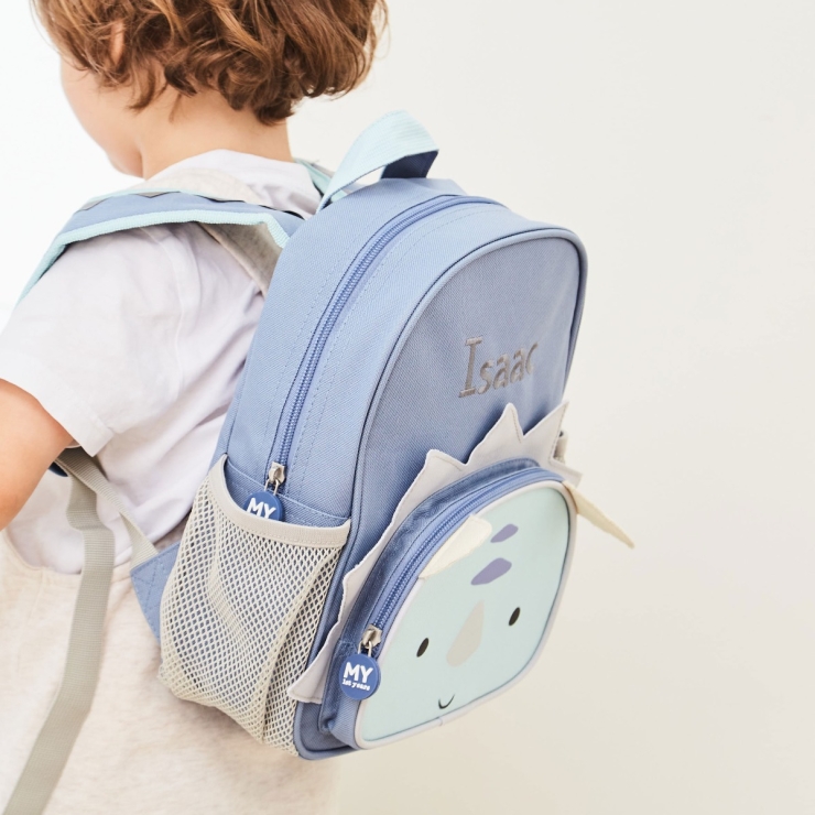 Personalized Blue Dinosaur Face Mini Backpack