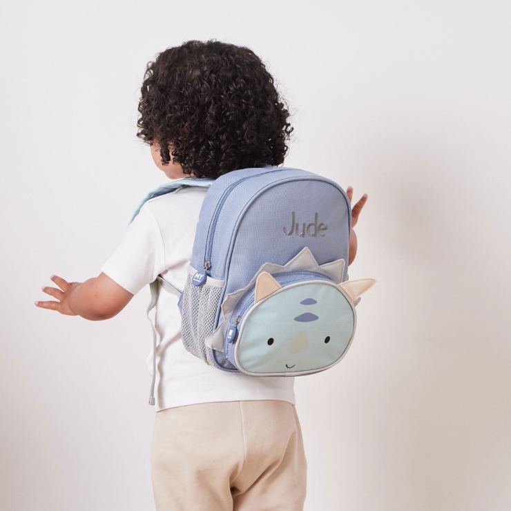 Personalized Blue Dinosaur Face Mini Backpack