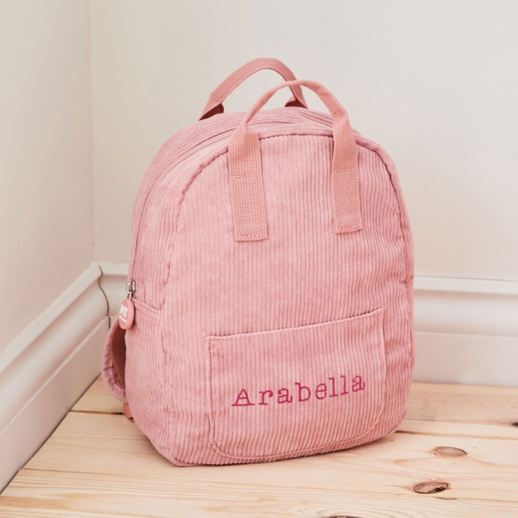 Personalized Mini Pink Cord Build-a-Backpack