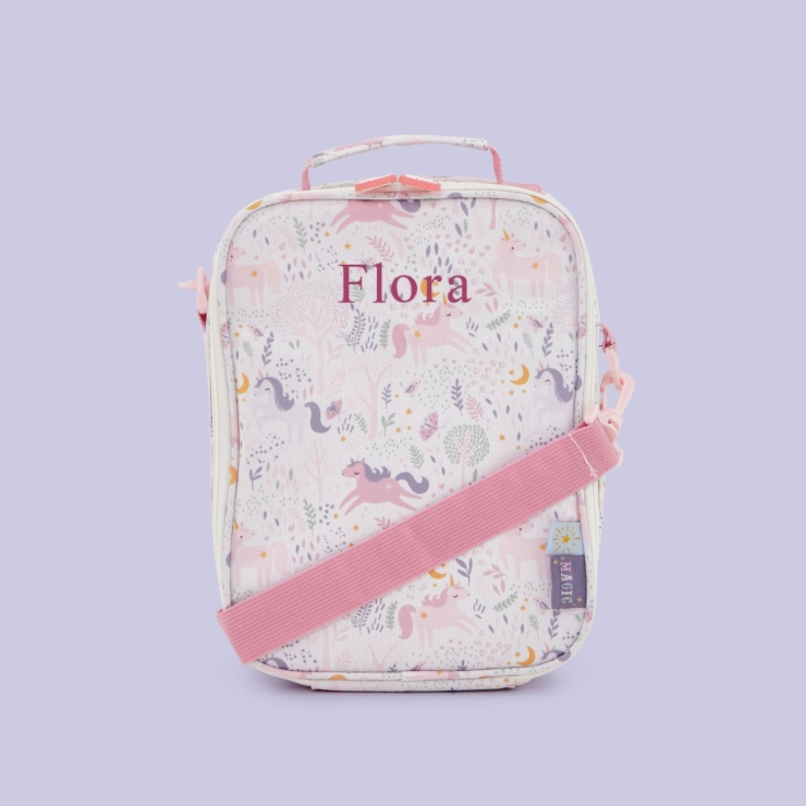 Personalised Pink Magical Unicorn Lunch Bag