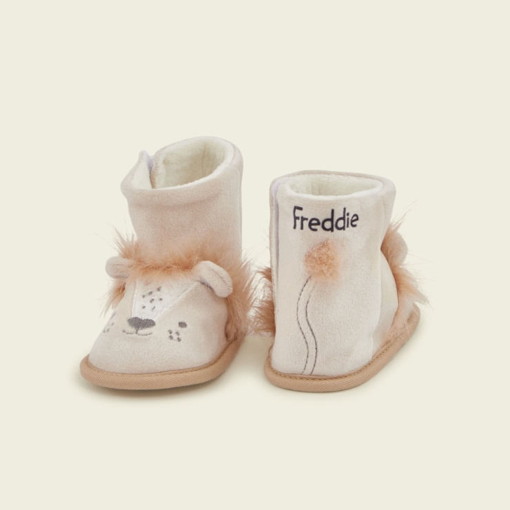 Personalised Cream Lion Booties
