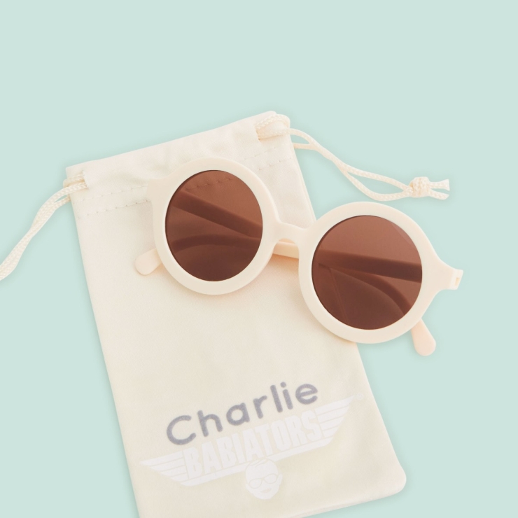 Personalised Cream Babiators Sunglasses with Bag