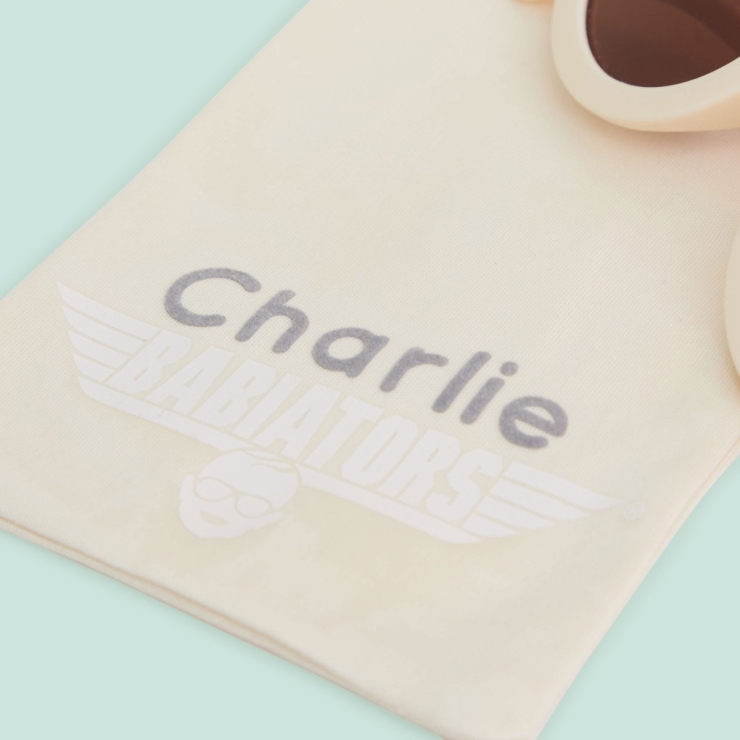 Personalised Cream Babiators Sunglasses with Bag