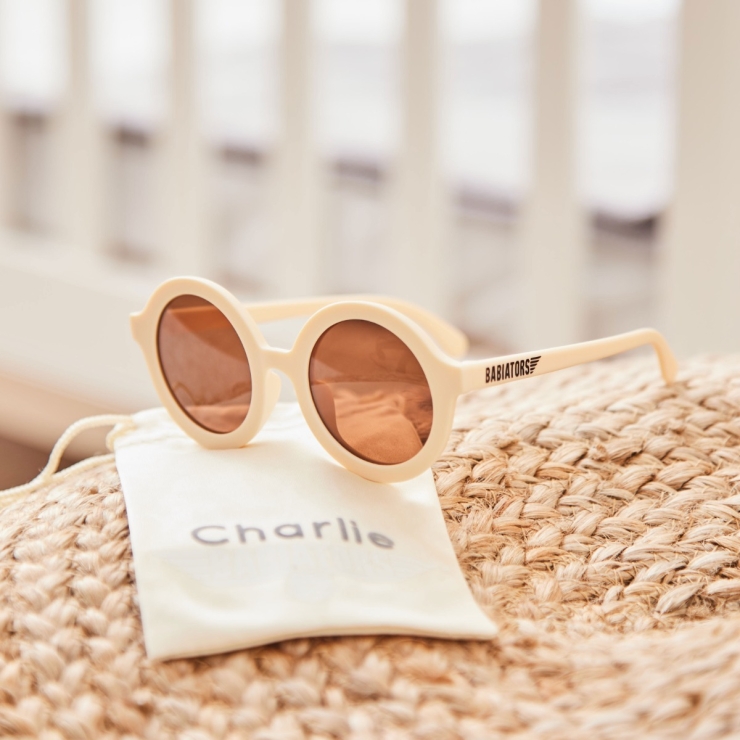 Personalised Cream Babiators Sunglasses with Bag