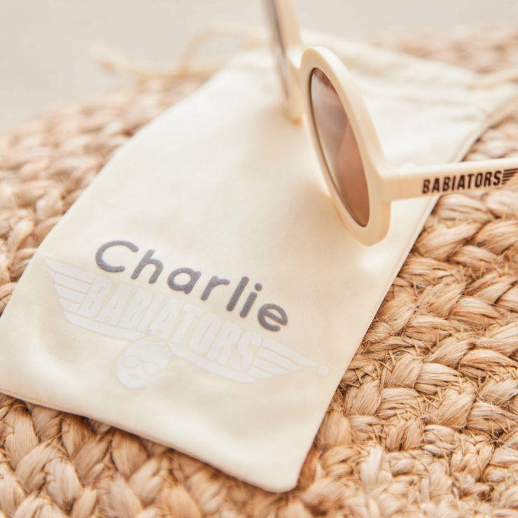 Personalised Cream Babiators Sunglasses with Bag