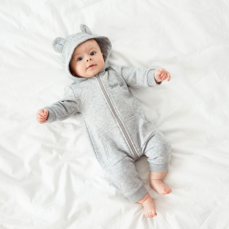 Personalized Grey Jersey Onesie