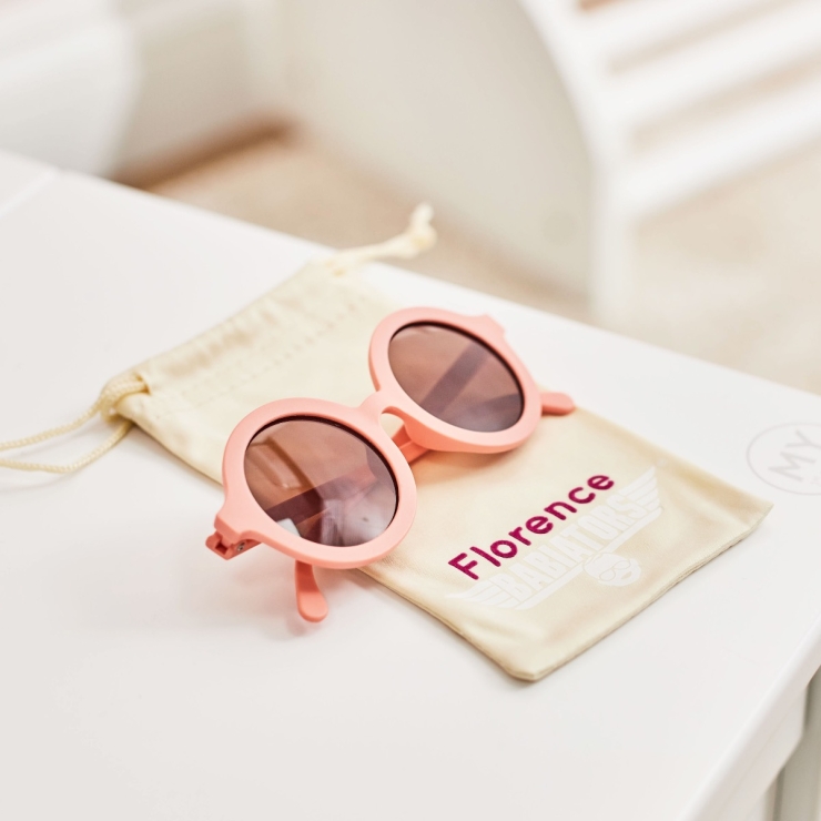 Personalised Peach Babiators Sunglasses with Bag
