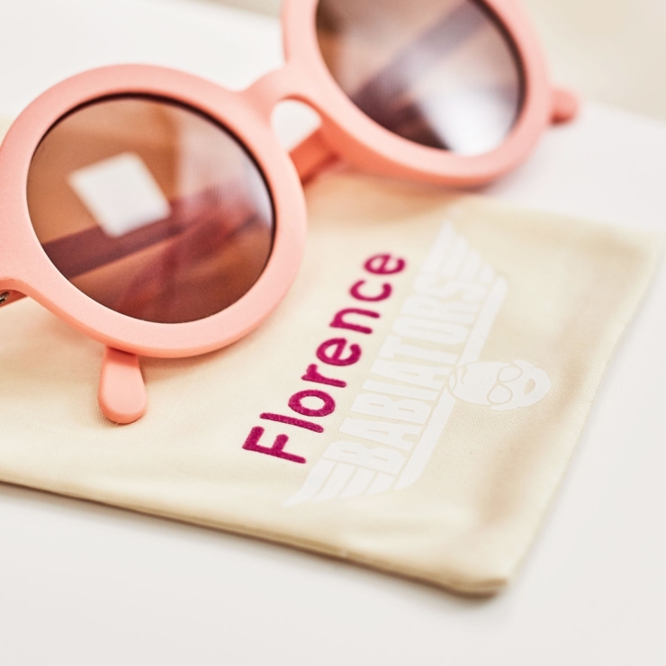 Personalised Peach Babiators Sunglasses with Bag