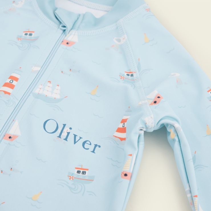 Personalised Blue All-in-One Swimsuit