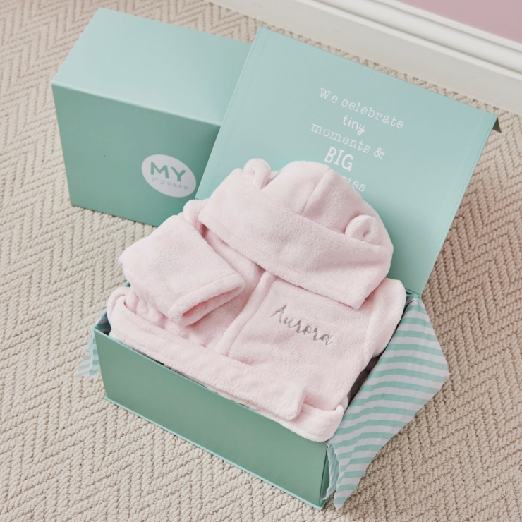 Personalised Light Pink Fleece Robe