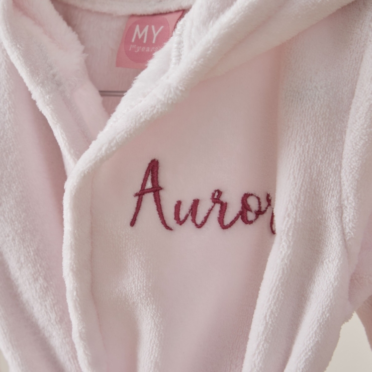 Personalised Light Pink Fleece Robe