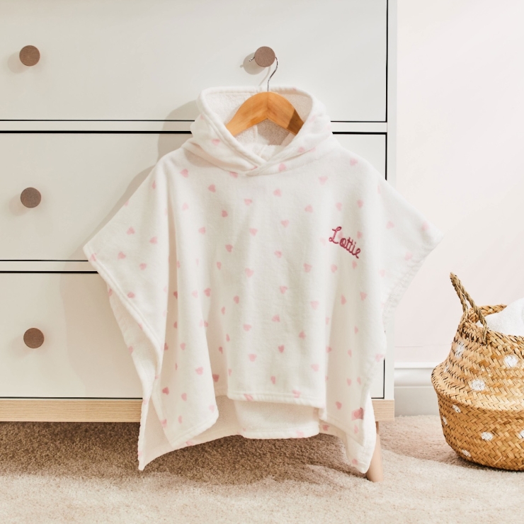 Personalized Heart Towelling Poncho