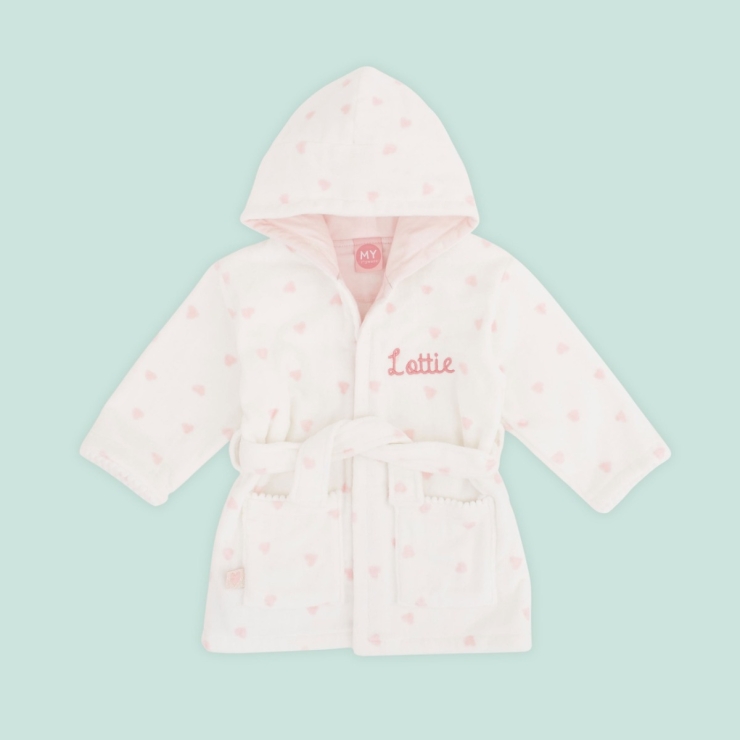 Personalised Heart Towelling Robe