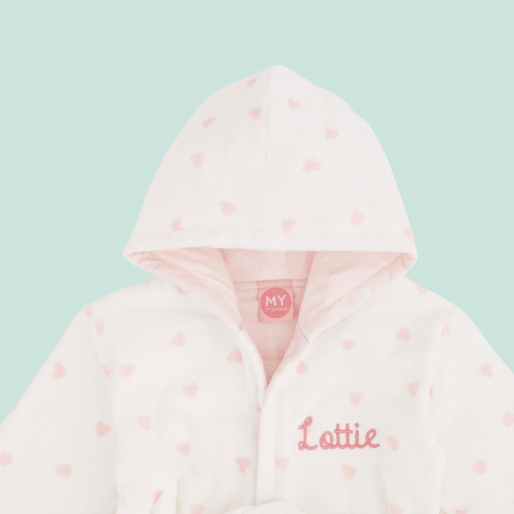 Personalised Heart Towelling Robe