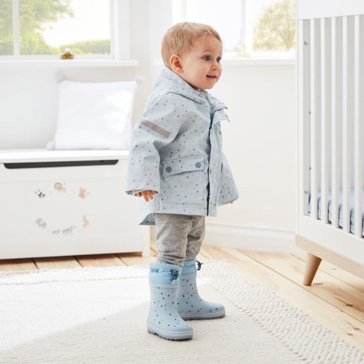 Personalized Blue Spot Print Raincoat