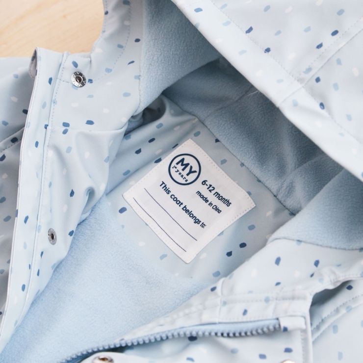 Personalized Blue Spot Print Raincoat