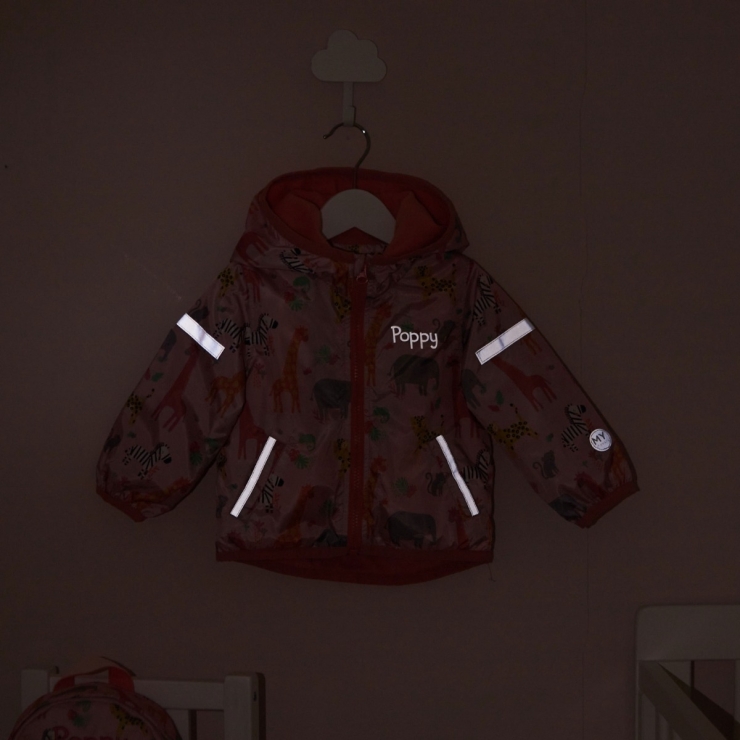 Personalised Pink Safari Print Raincoat