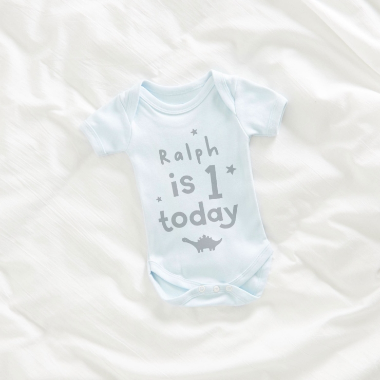 Personalised 1st Birthday Blue Bodysuit