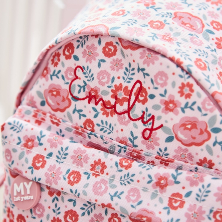 Personalized Pink Ditsy Print Classic Mini Backpack