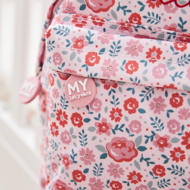 Personalized Pink Ditsy Print Classic Mini Backpack