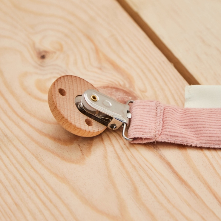 Personalised Pink Avery Row Corduroy Dummy Holder